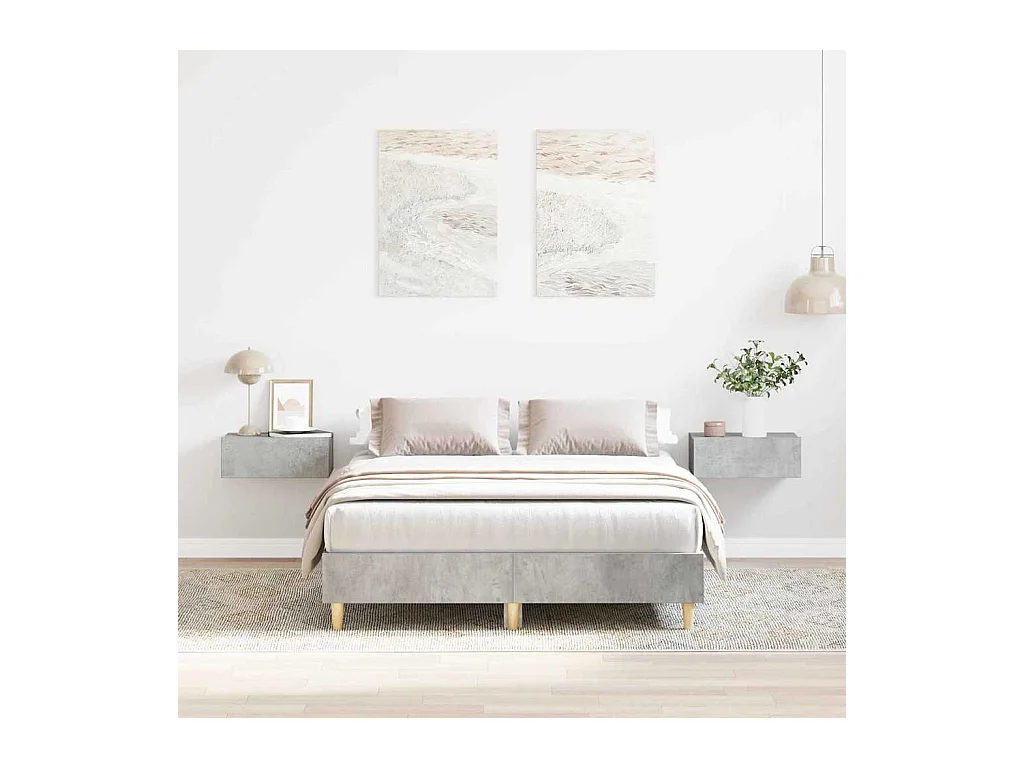 Lit simple | Lit adulte, enfant | Cadre de lit Gris béton 120x190 cm Bois d'ingénierie