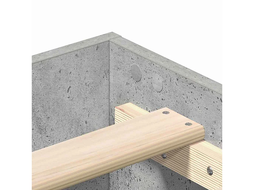 Lit simple | Lit adulte, enfant | Cadre de lit Gris béton 120x190 cm Bois d'ingénierie