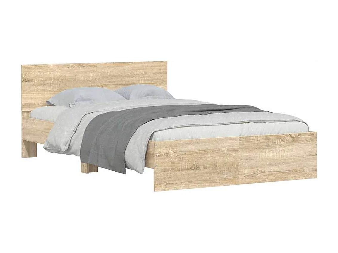 Lit double | Lit adulte | Cadre de lit chêne sonoma 135x190 cm