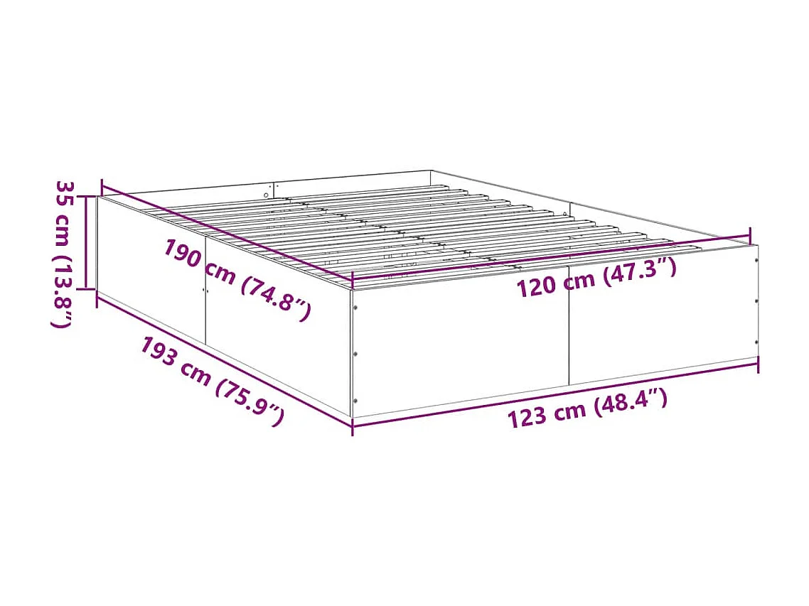 Lit simple | Lit adulte, enfant | Cadre de lit noir 120x190 cm