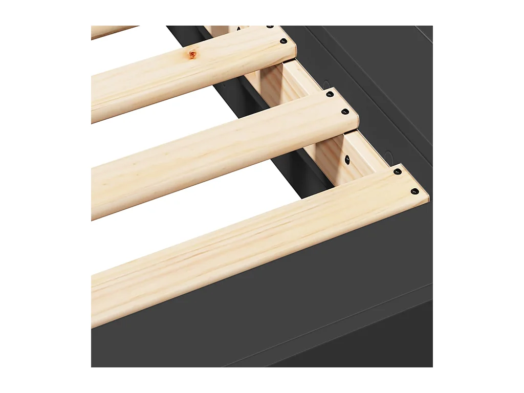 Lit simple | Lit adulte, enfant | Cadre de lit noir 120x190 cm