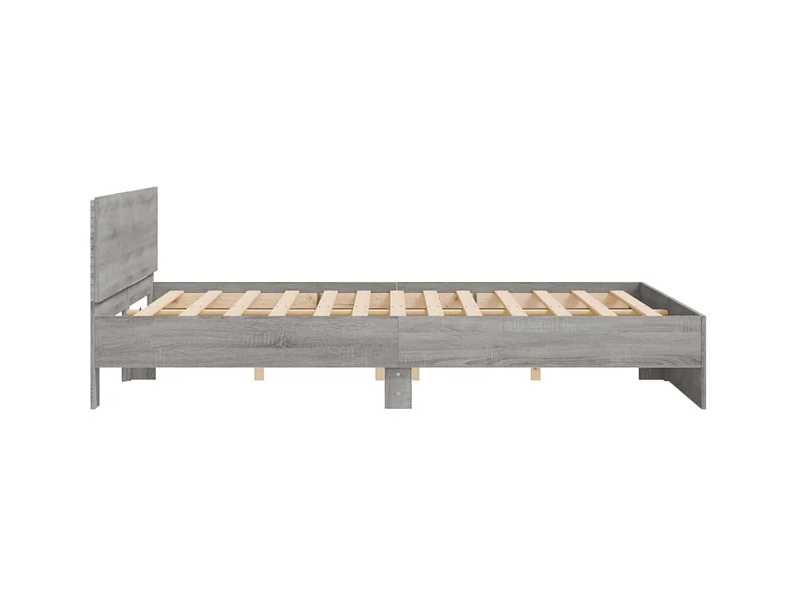 Lit double | Lit adulte | Cadre de lit avec LED sonoma gris 180x200 cm