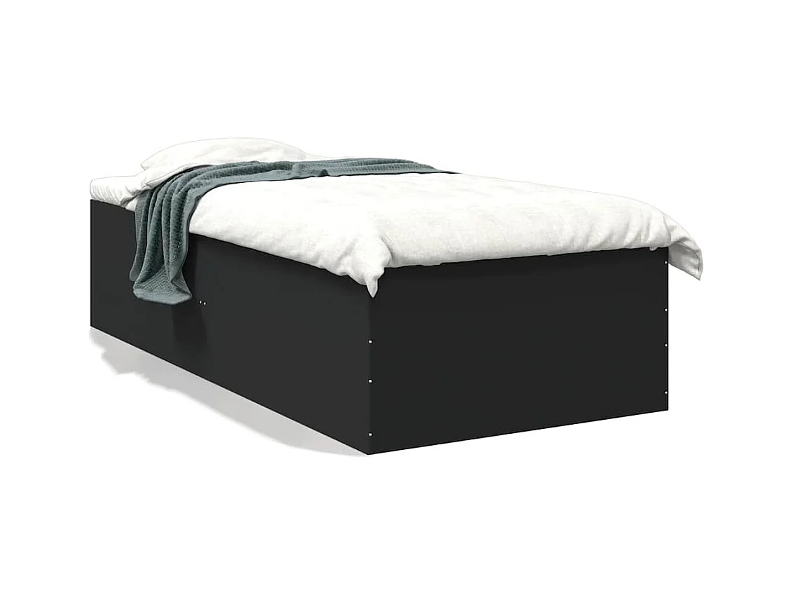 Lit simple | Lit adulte, enfant | Cadre de lit noir 90x200 cm