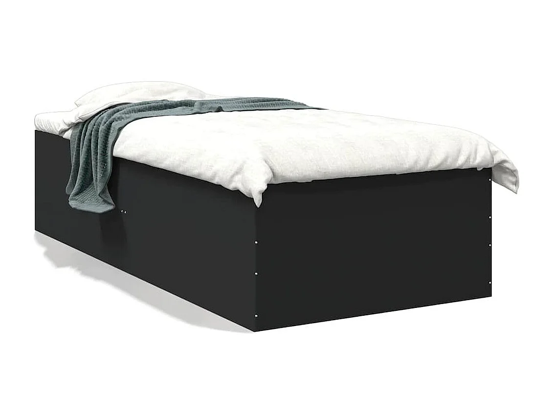 Lit simple | Lit adulte, enfant | Cadre de lit noir 90x200 cm