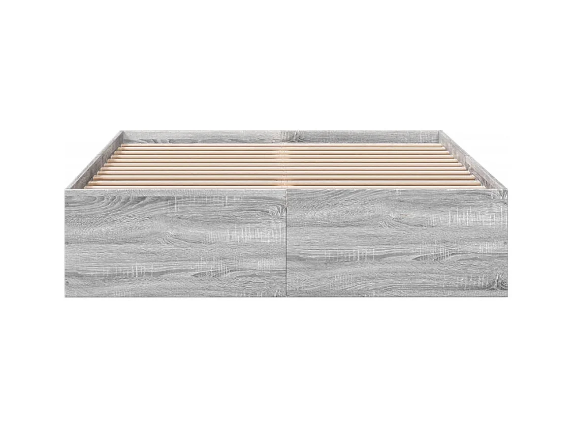 Lit double | Lit adulte | Cadre de lit sonoma gris 135x190 cm