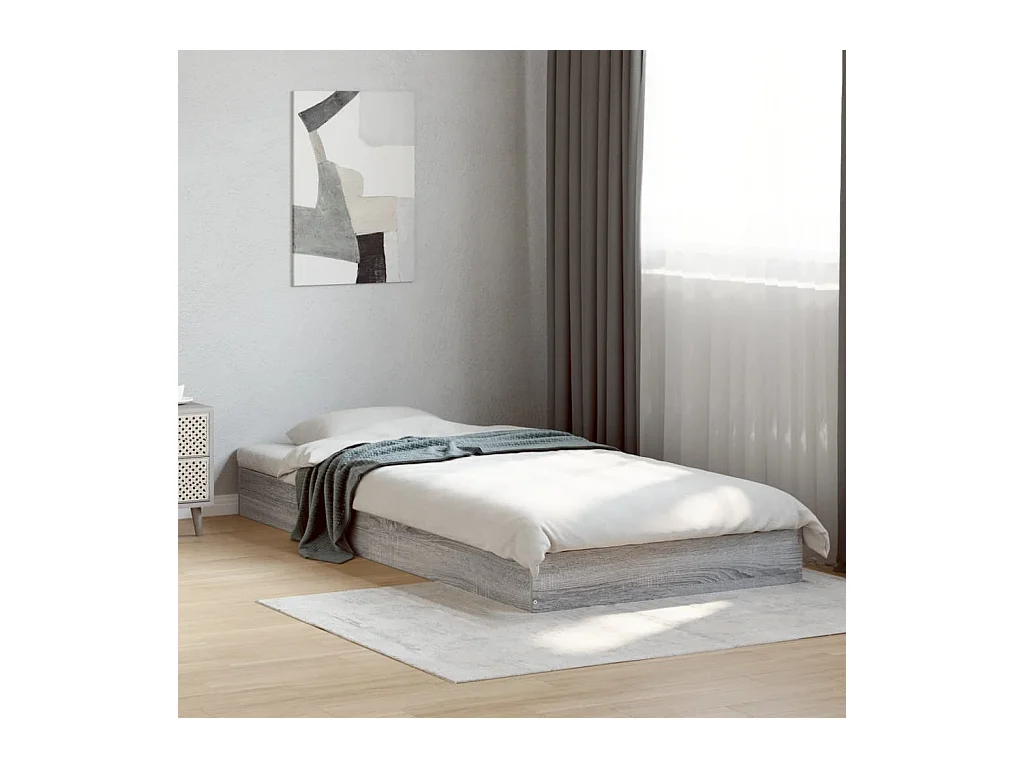 Lit simple | Lit adulte, enfant | Cadre de lit sonoma gris 75x190 cm