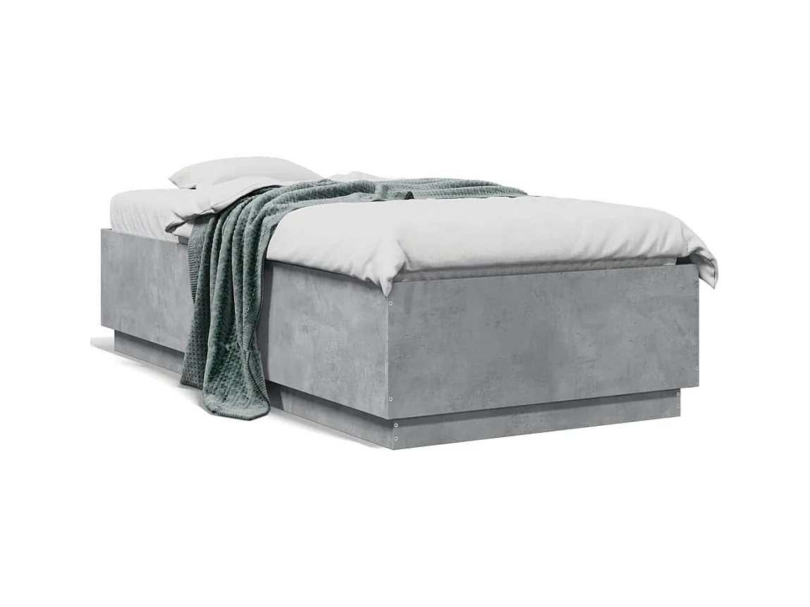 Lit simple | Lit adulte, enfant | Cadre de lit gris béton 75x190 cm
