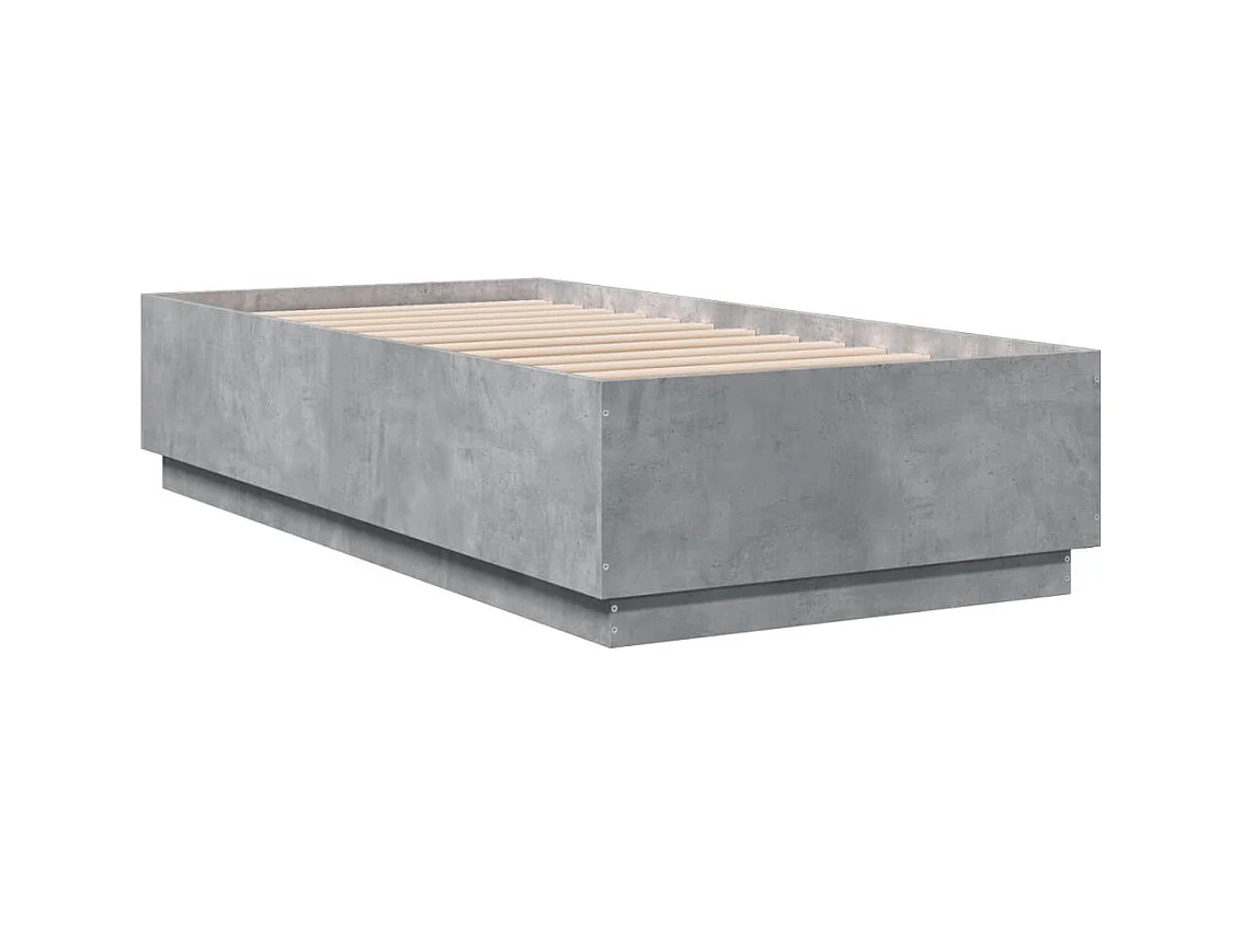Lit simple | Lit adulte, enfant | Cadre de lit gris béton 75x190 cm