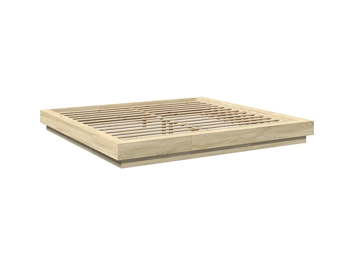 Lit double | Lit adulte | Cadre de lit chêne sonoma 200x200 cm