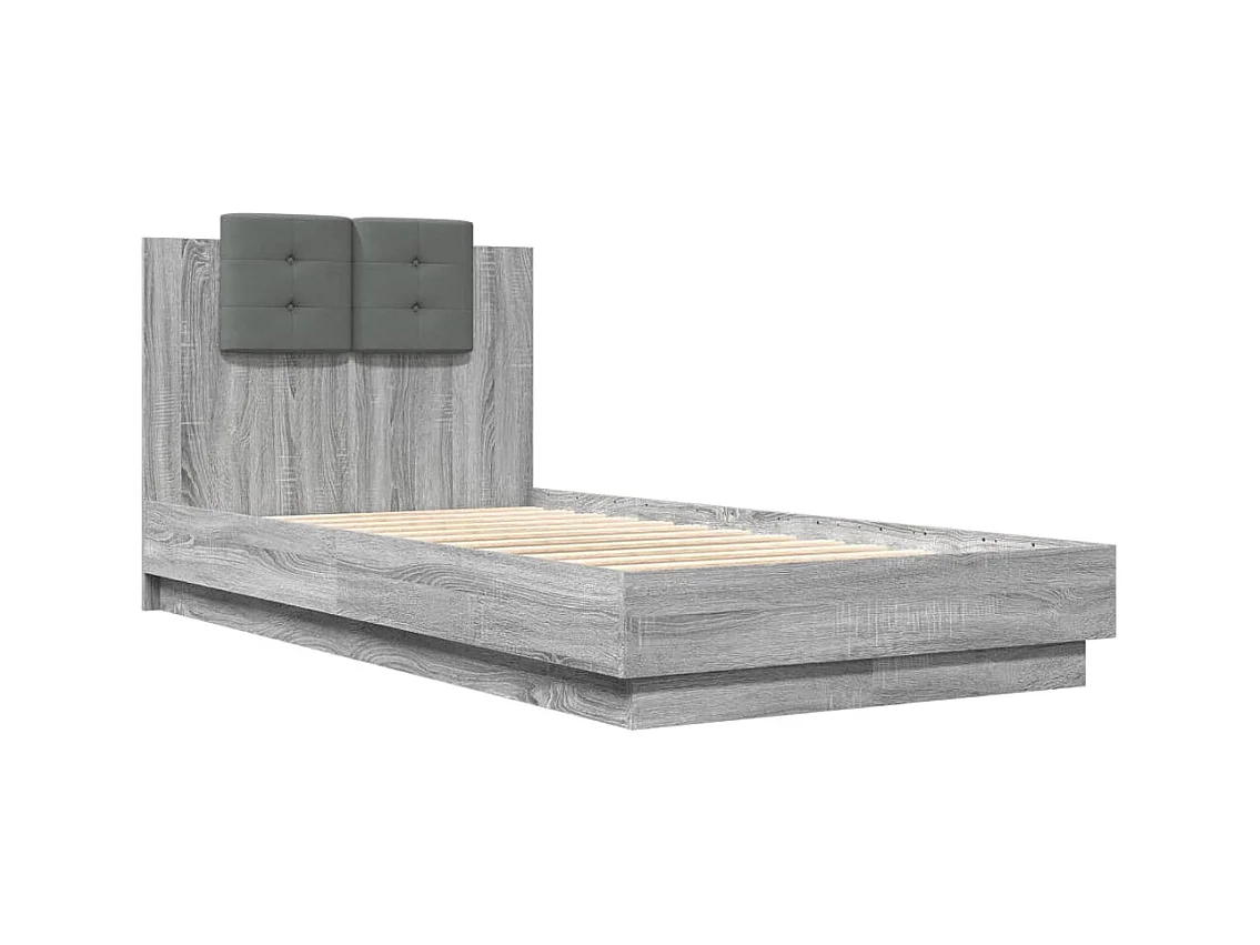 Lit simple | Lit adulte, enfant | Cadre de lit sonoma gris 75x190 cm