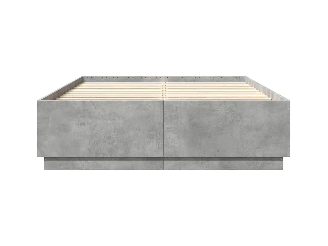 Lit double | Lit adulte | Cadre de lit gris béton 140x200 cm