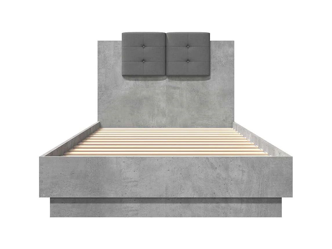 Lit simple | Lit adulte, enfant | Cadre de lit gris béton 90x200 cm