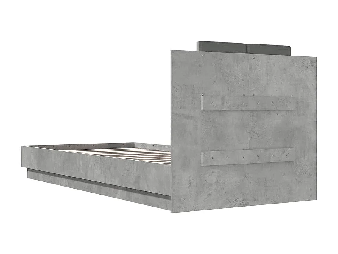 Lit simple | Lit adulte, enfant | Cadre de lit gris béton 90x200 cm