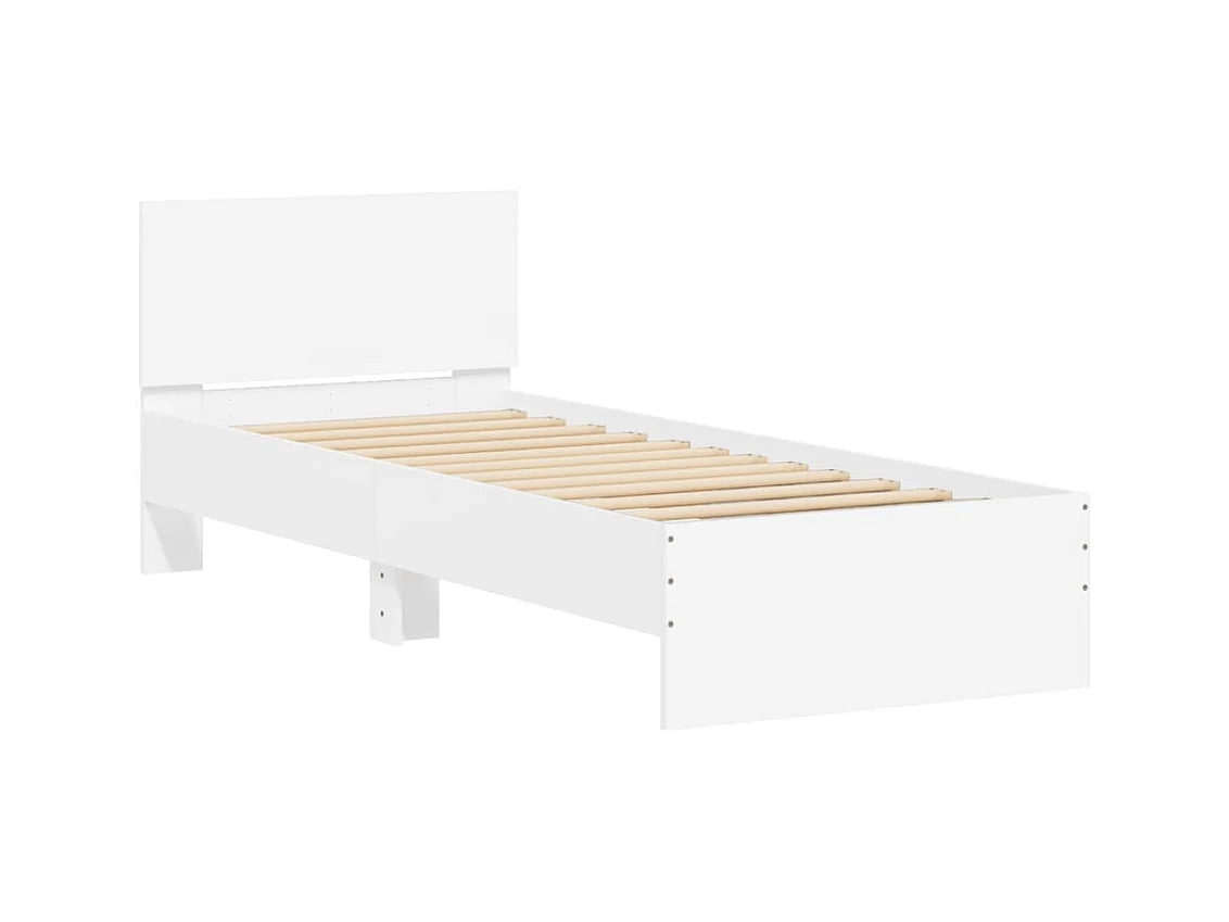 Lit simple | Lit adulte, enfant | Cadre de lit avec lumières LED blanc 90x190 cm
