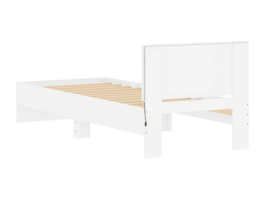 Lit simple | Lit adulte, enfant | Cadre de lit avec lumières LED blanc 90x190 cm