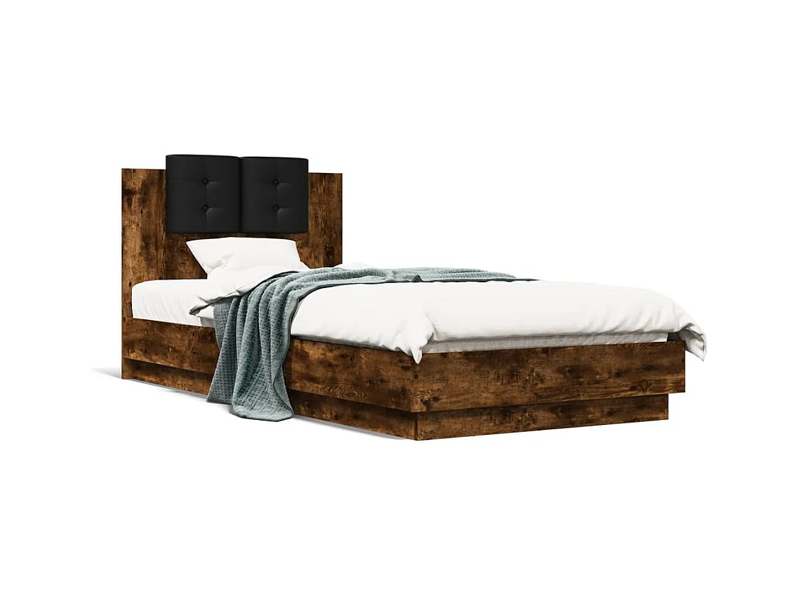 Lit simple | Lit adulte, enfant | Cadre de lit chêne fumé 100x200 cm