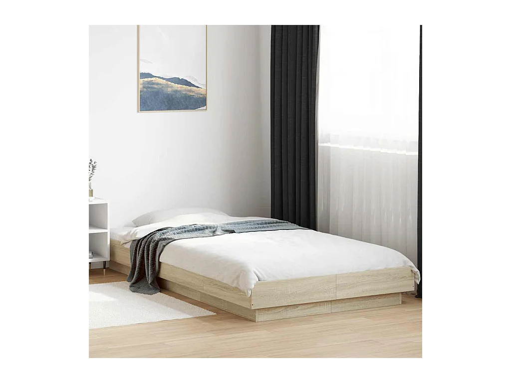 Lit simple | Lit adulte, enfant | Cadre de lit chêne sonoma 100x200 cm