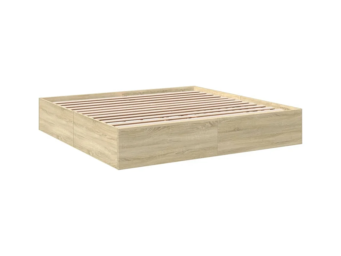 Lit double | Lit adulte | Cadre de lit chêne sonoma 200x200 cm