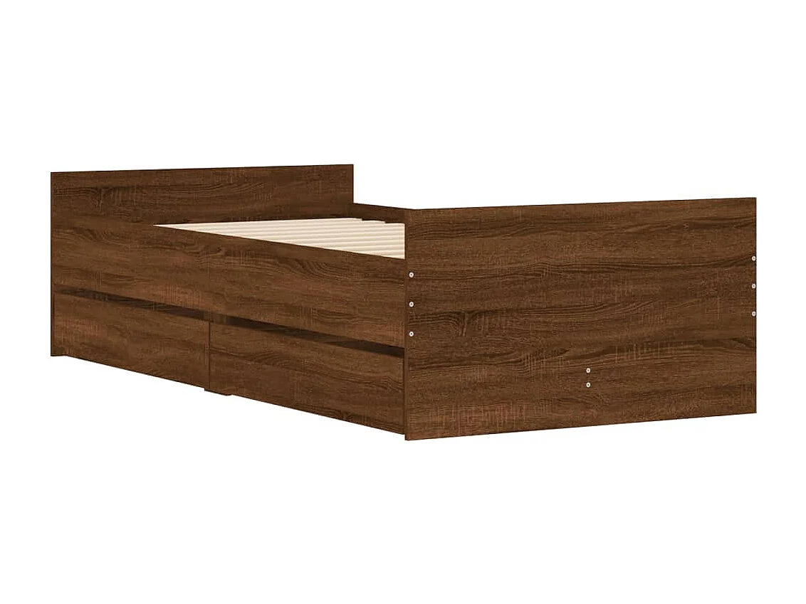 Lit simple | Lit adulte, enfant | Cadre de lit chêne marron 75x190 cm