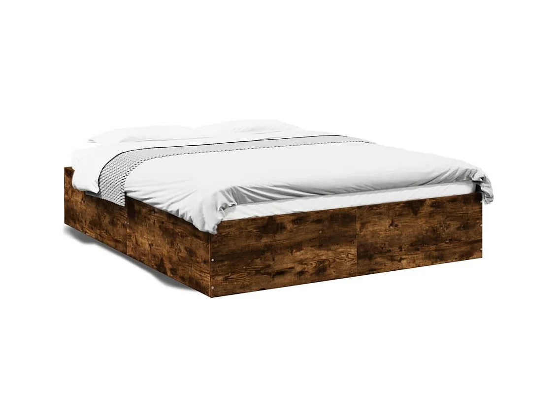 Lit double | Lit adulte | Cadre de lit chêne fumé 150x200 cm