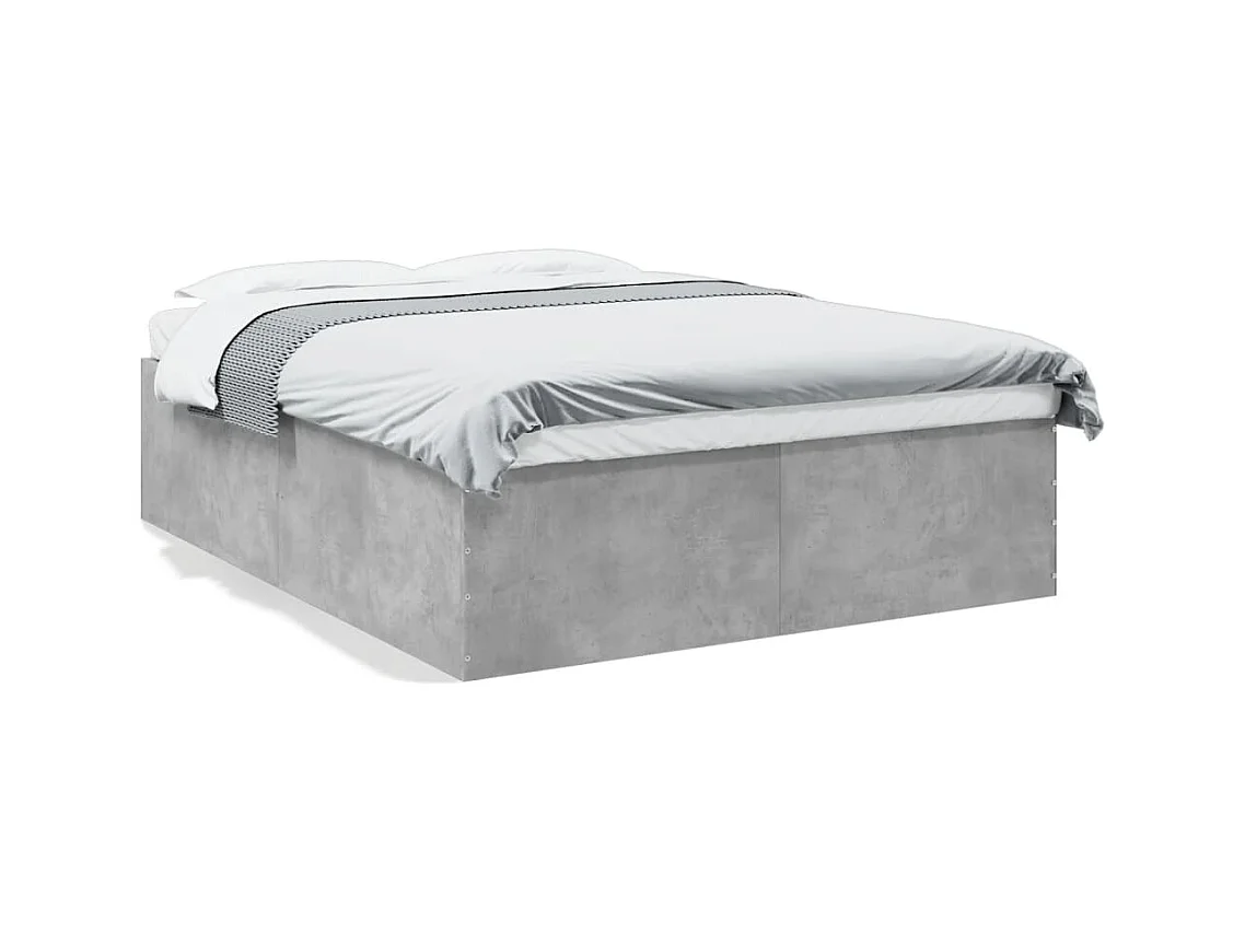 Lit double | Lit adulte | Cadre de lit gris béton 150x200 cm