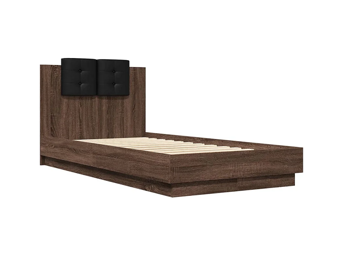 Lit simple | Lit adulte, enfant | Cadre de lit chêne marron 75x190 cm