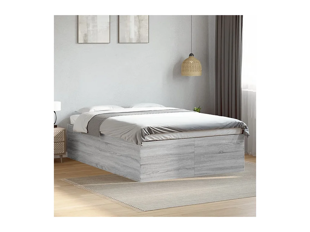 Lit double | Lit adulte | Cadre de lit sonoma gris 140x190 cm