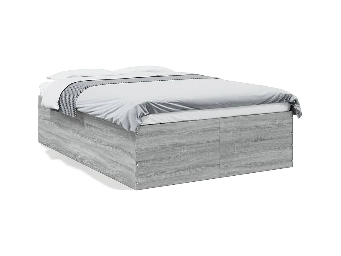 Lit double | Lit adulte | Cadre de lit sonoma gris 140x190 cm