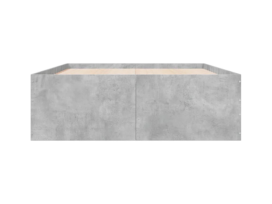 Lit double | Lit adulte | Cadre de lit gris béton 135x190 cm