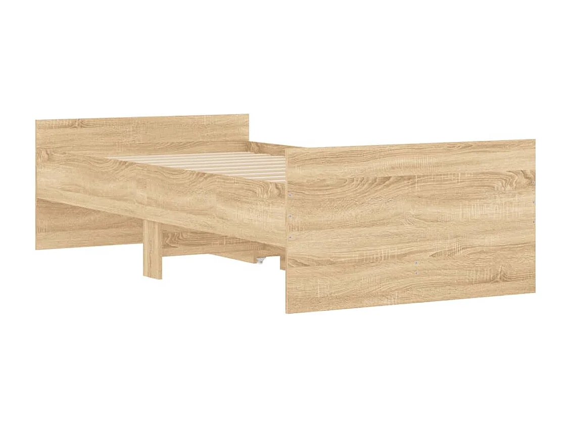 Lit simple | Lit adulte, enfant | Cadre de lit avec tiroirs chêne sonoma 90x190 cm