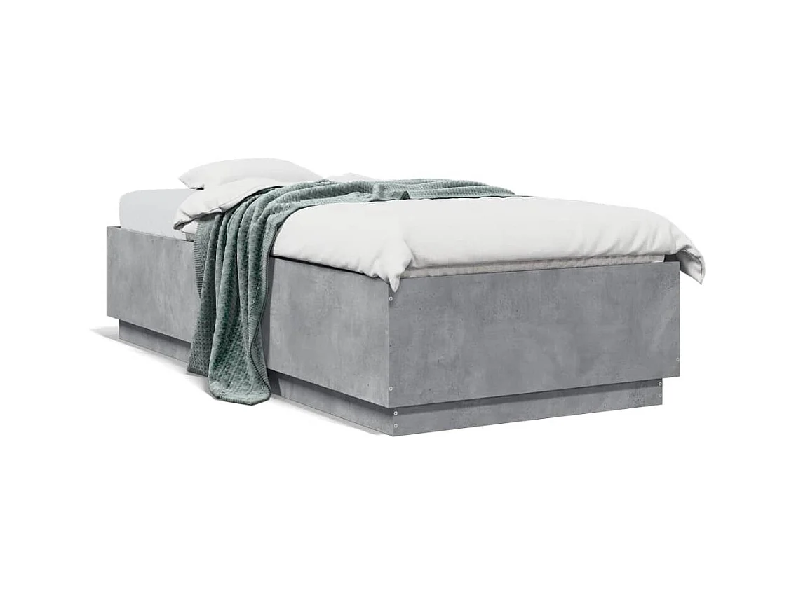 Lit simple | Lit adulte, enfant | Cadre de lit gris béton 90x200 cm