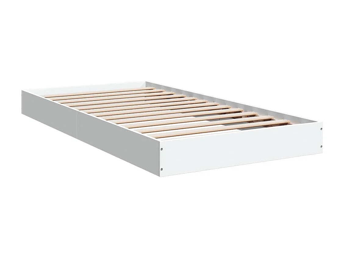 Lit simple | Lit adulte, enfant | Cadre de lit blanc 100x200 cm bois d'ingénierie