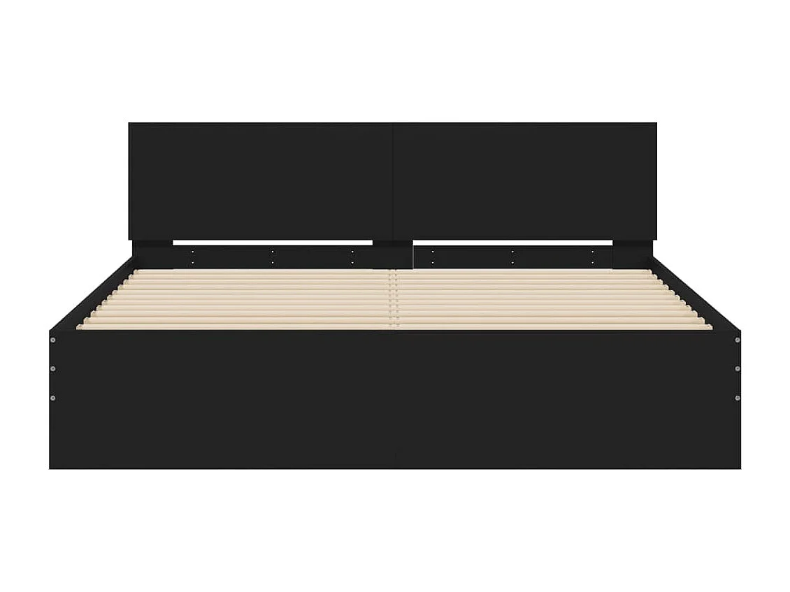 Lit double | Lit adulte | Cadre de lit avec LED noir 150x200 cm