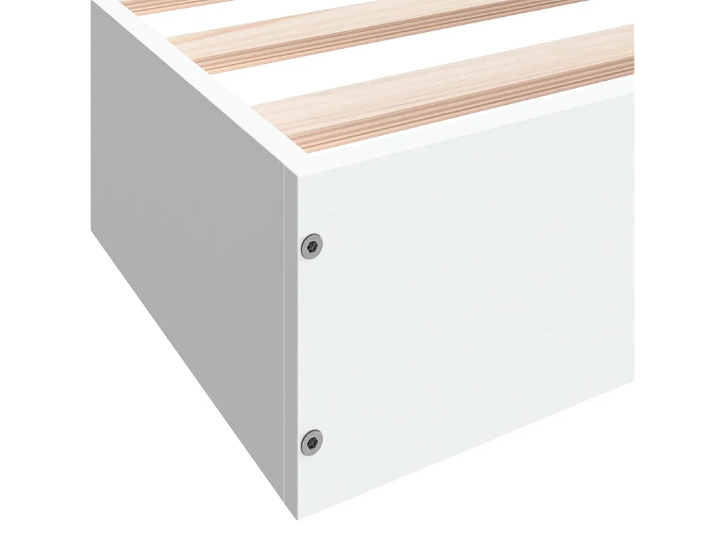 Lit simple | Lit adulte, enfant | Cadre de lit blanc 75x190 cm bois d'ingénierie