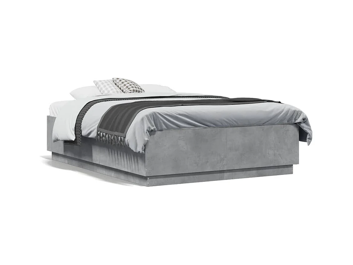 Lit double | Lit adulte | Cadre de lit gris béton 135x190 cm