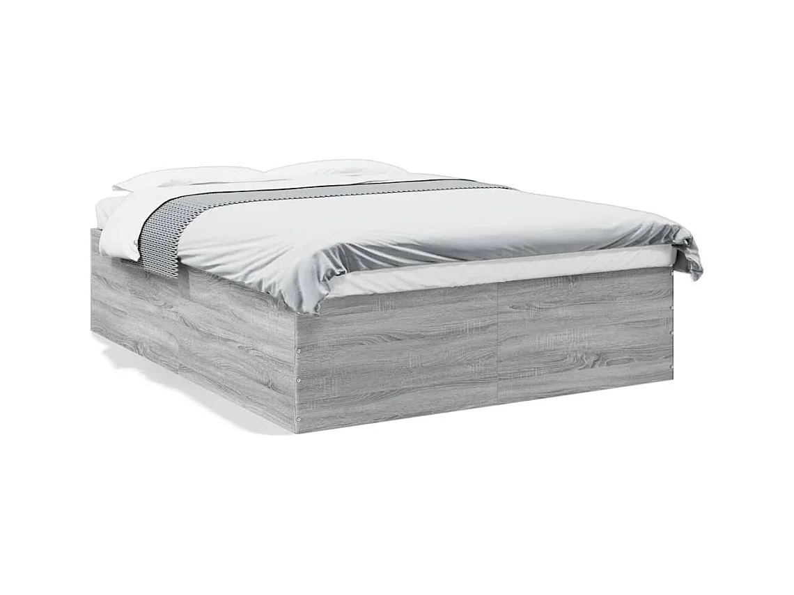Lit double | Lit adulte | Cadre de lit sonoma gris 160x200 cm