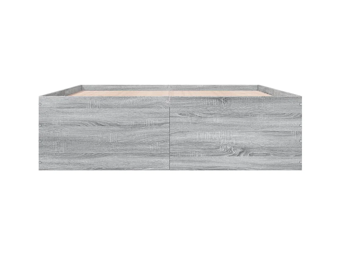 Lit double | Lit adulte | Cadre de lit sonoma gris 160x200 cm