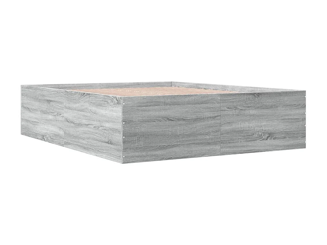 Lit double | Lit adulte | Cadre de lit sonoma gris 160x200 cm
