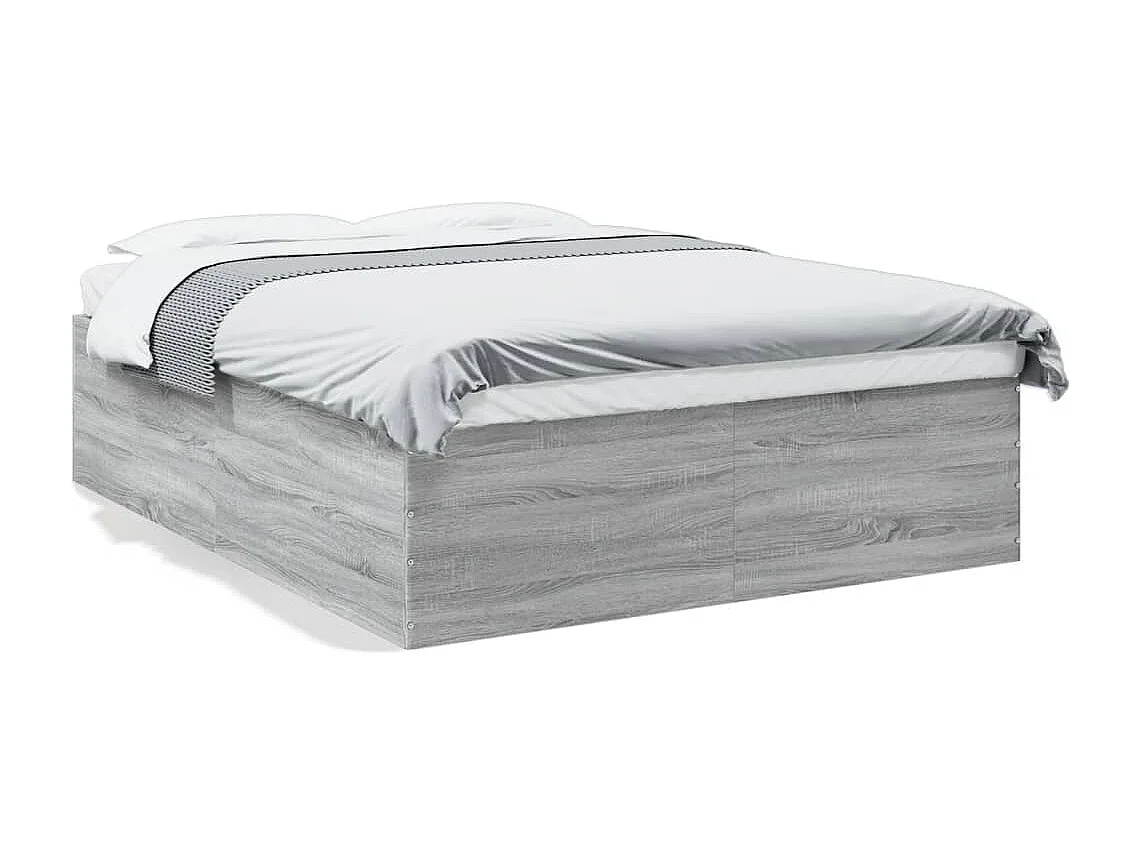 Lit double | Lit adulte | Cadre de lit sonoma gris 160x200 cm