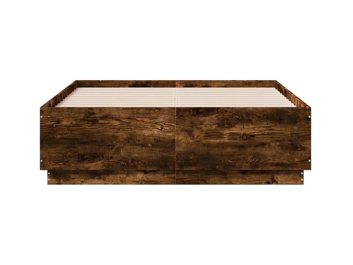 Lit double | Lit adulte | Cadre de lit chêne fumé 135x190 cm