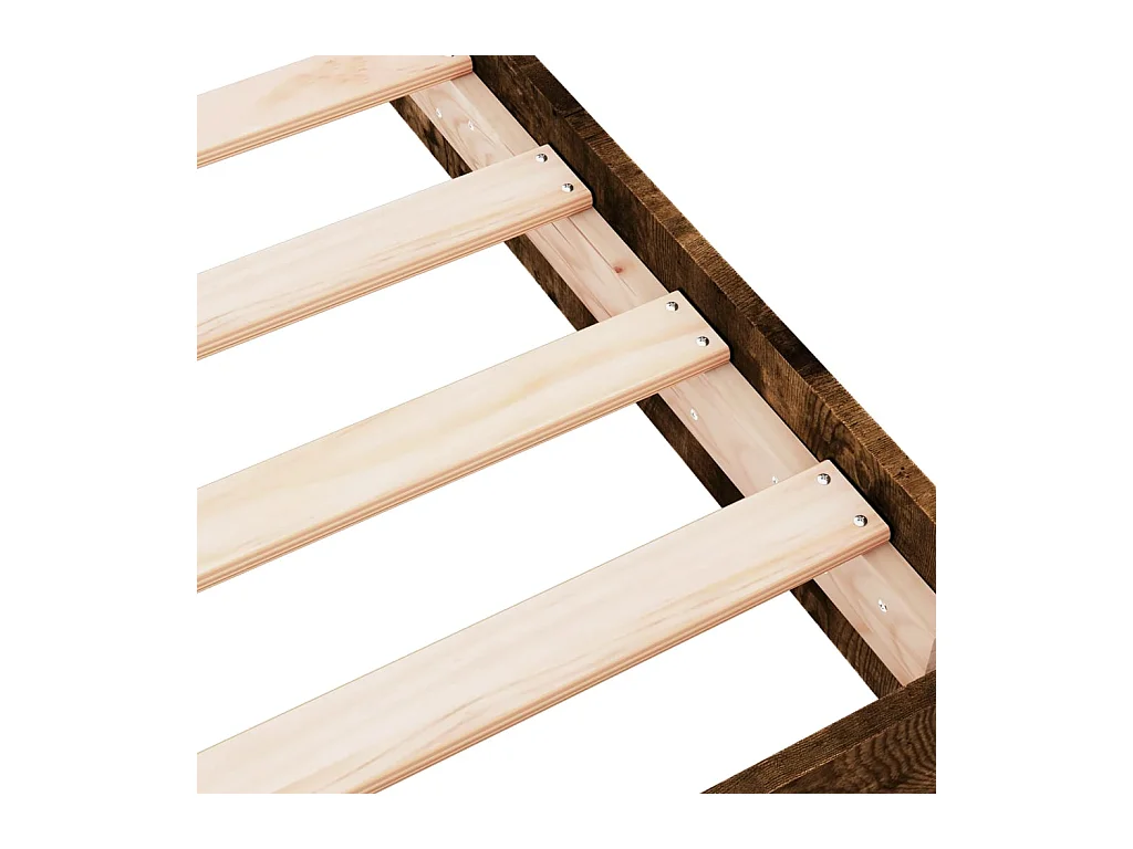 Lit double | Lit adulte | Cadre de lit chêne fumé 160x200 cm bois ingénierie