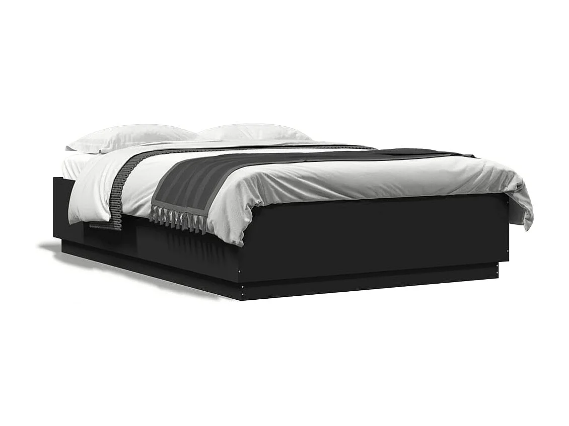 Lit simple | Lit adulte, enfant | Cadre de lit noir 120x200 cm