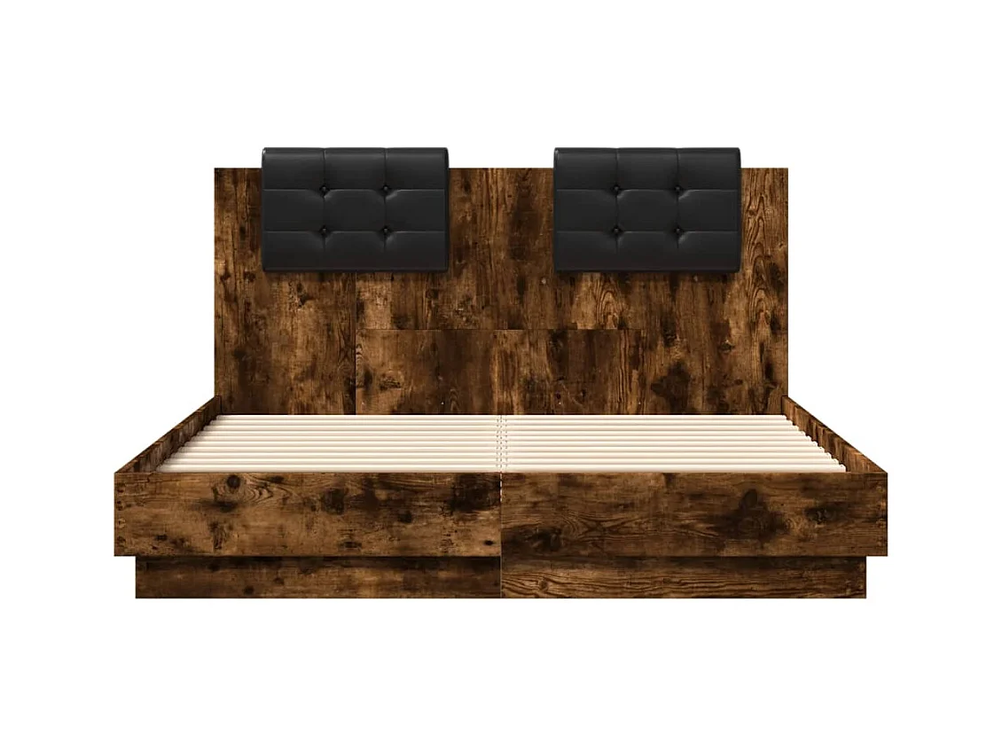 Lit simple | Lit adulte, enfant | Cadre de lit chêne fumé 120x190 cm