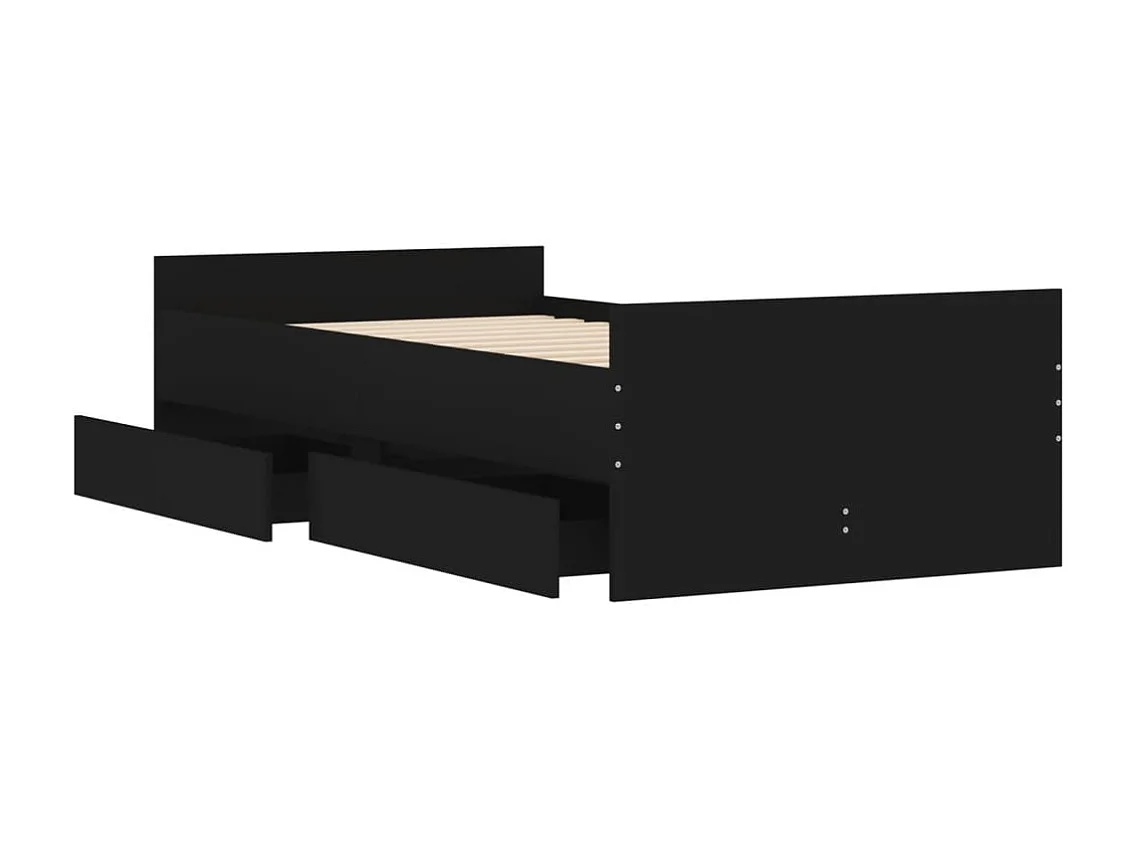 Lit simple | Lit adulte, enfant | Cadre de lit noir 75x190 cm