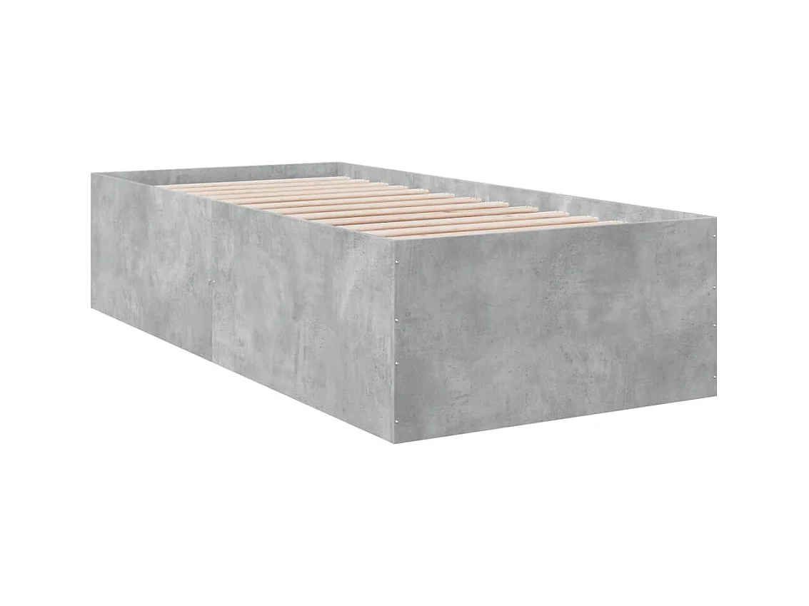 Lit simple | Lit adulte, enfant | Cadre de lit gris béton 90x190 cm
