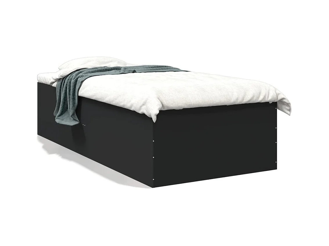 Lit simple | Lit adulte, enfant | Cadre de lit noir 100x200 cm