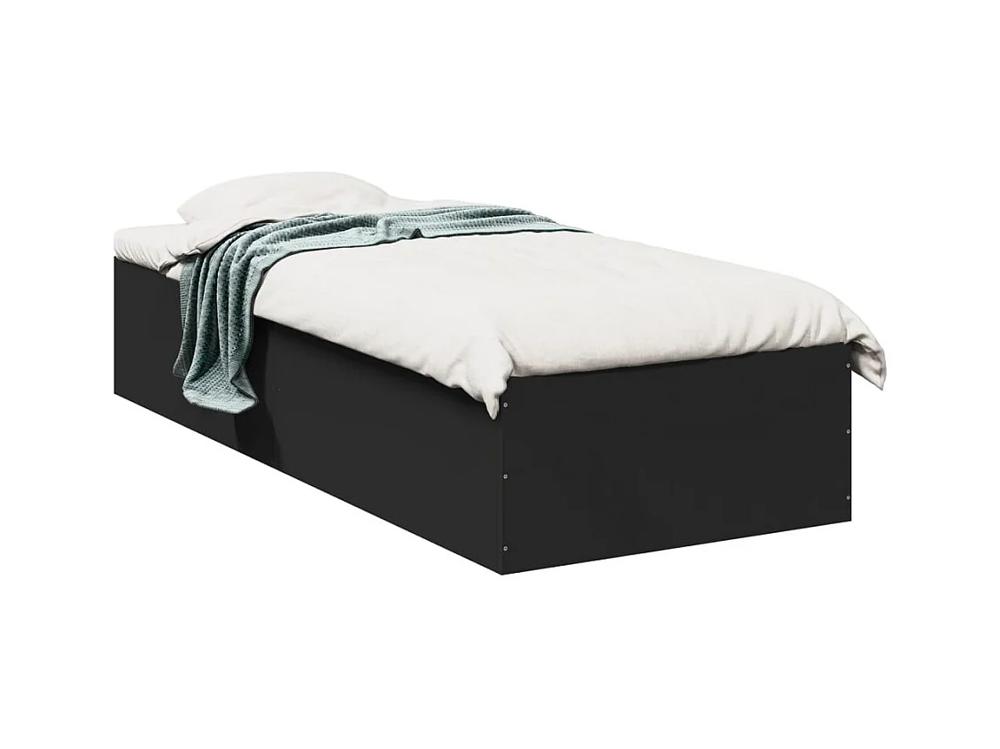 Lit simple | Lit adulte, enfant | Cadre de lit noir 90x200 cm