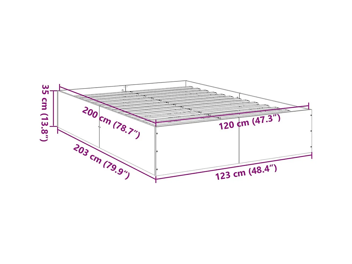 Lit simple | Lit adulte, enfant | Cadre de lit noir 120x200 cm