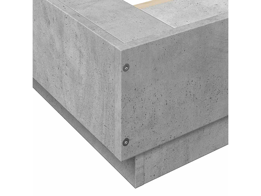 Lit simple | Lit adulte, enfant | Cadre de lit gris béton 100x200 cm