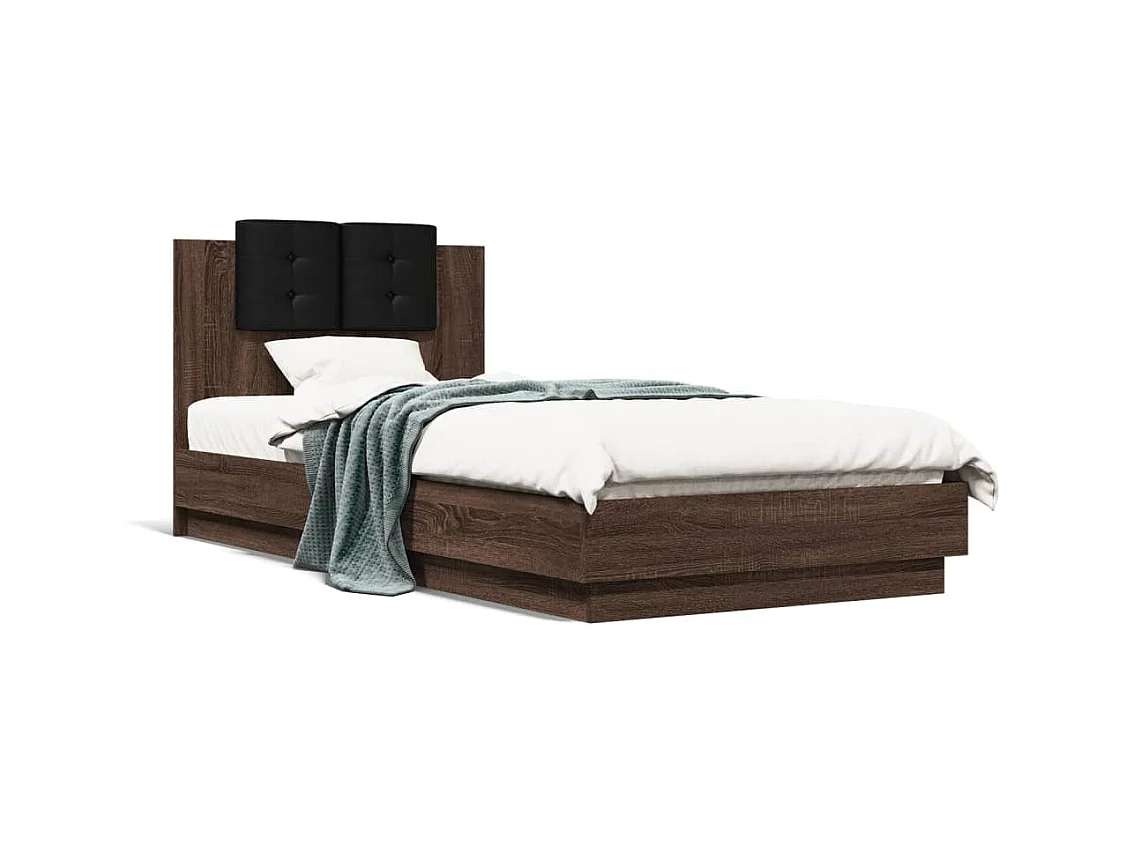 Lit simple | Lit adulte, enfant | Cadre de lit chêne marron 100x200 cm